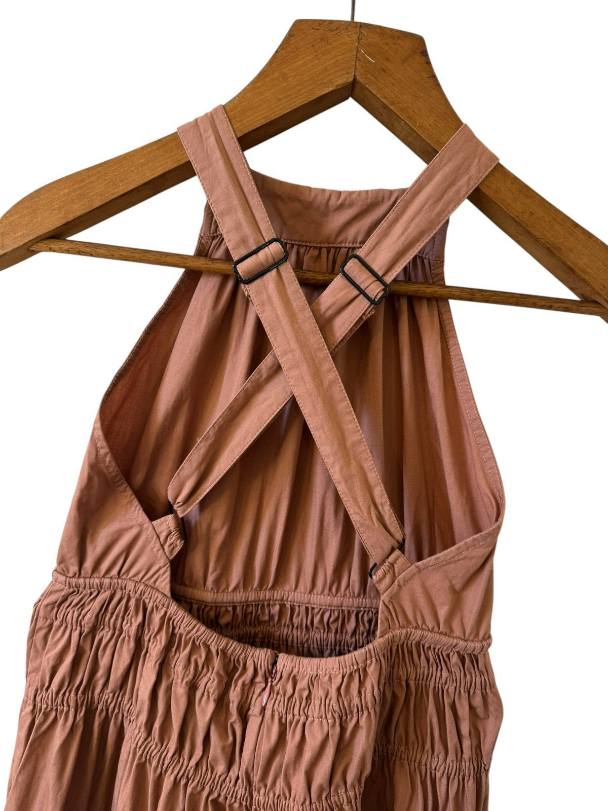 Cotton Shirred Tiered Maxi Dress
