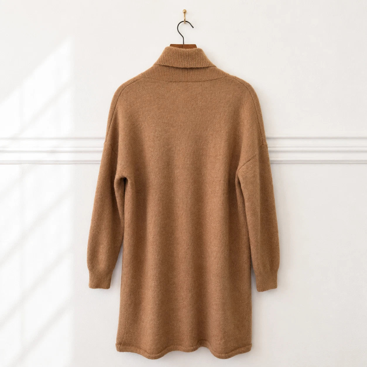 Longline Mohair Wool Cardigan - Camel