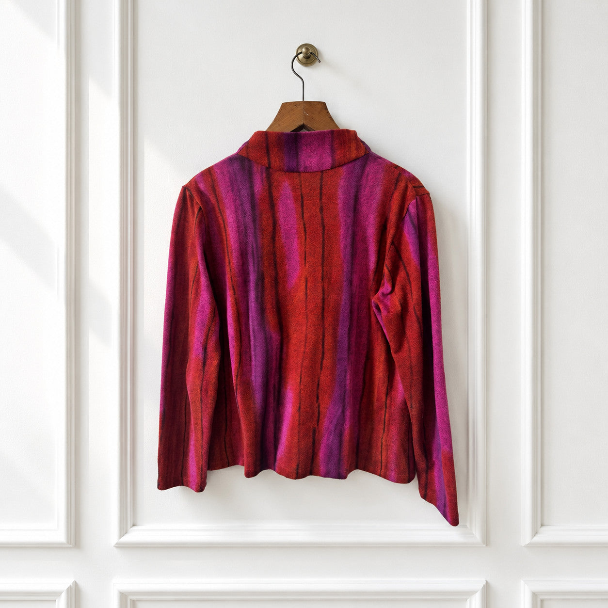 Abstract Stripe Brushed Stretch Top