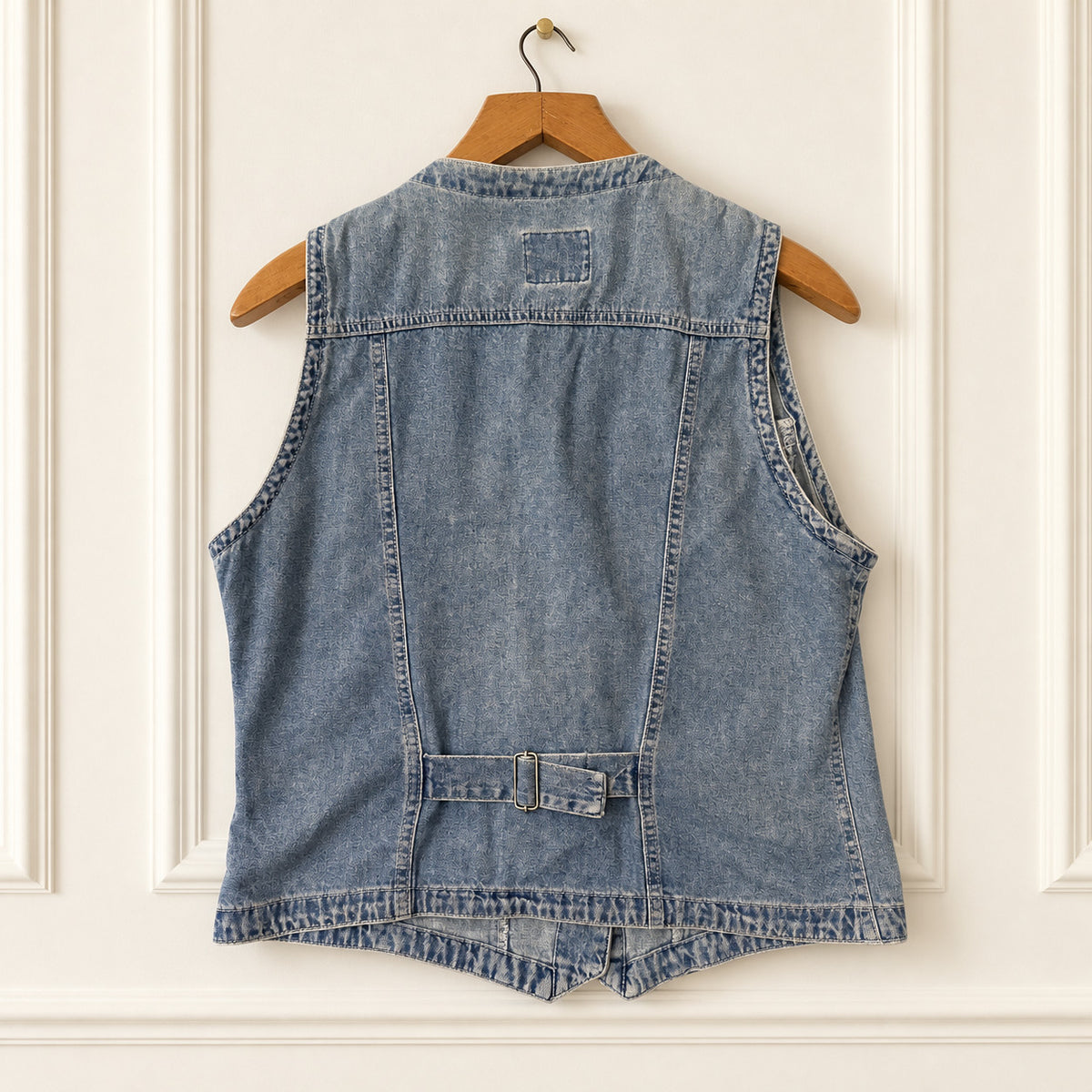 Vintage Blue Denim Button Front Vest