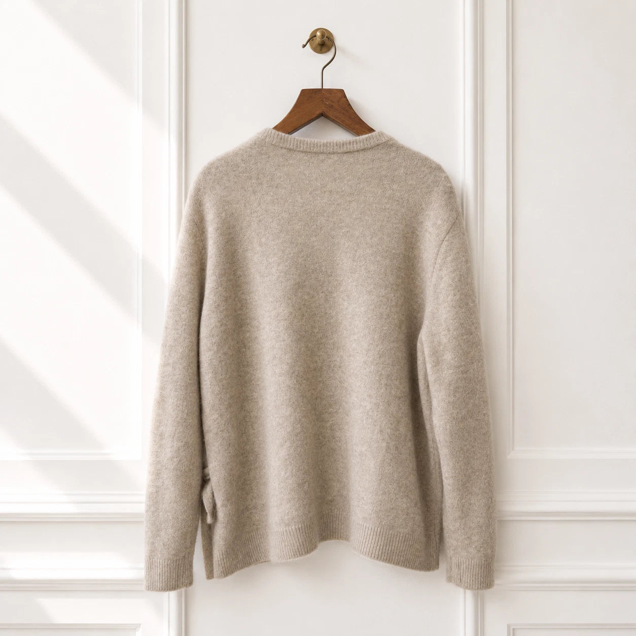 Alpaca Wool Wrap Cardigan - Oatmeal
