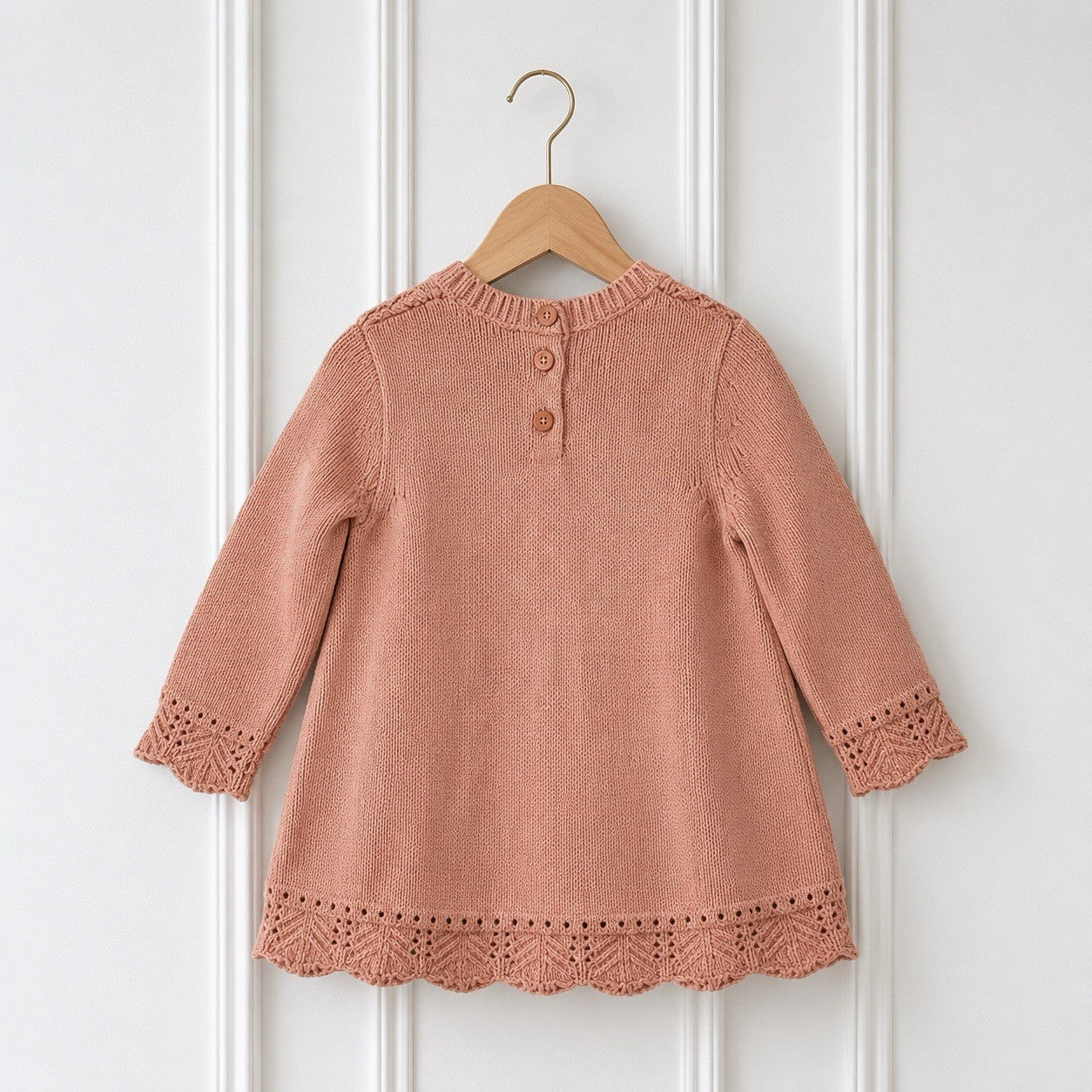 Cable Knit Scallop Hem Dress