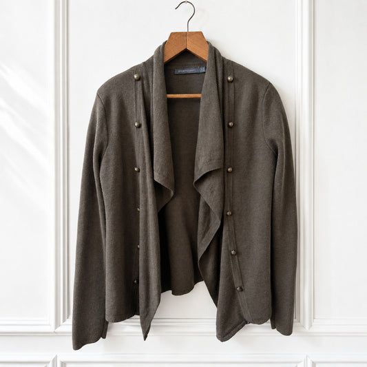 Wool Blend Draped Cardigan