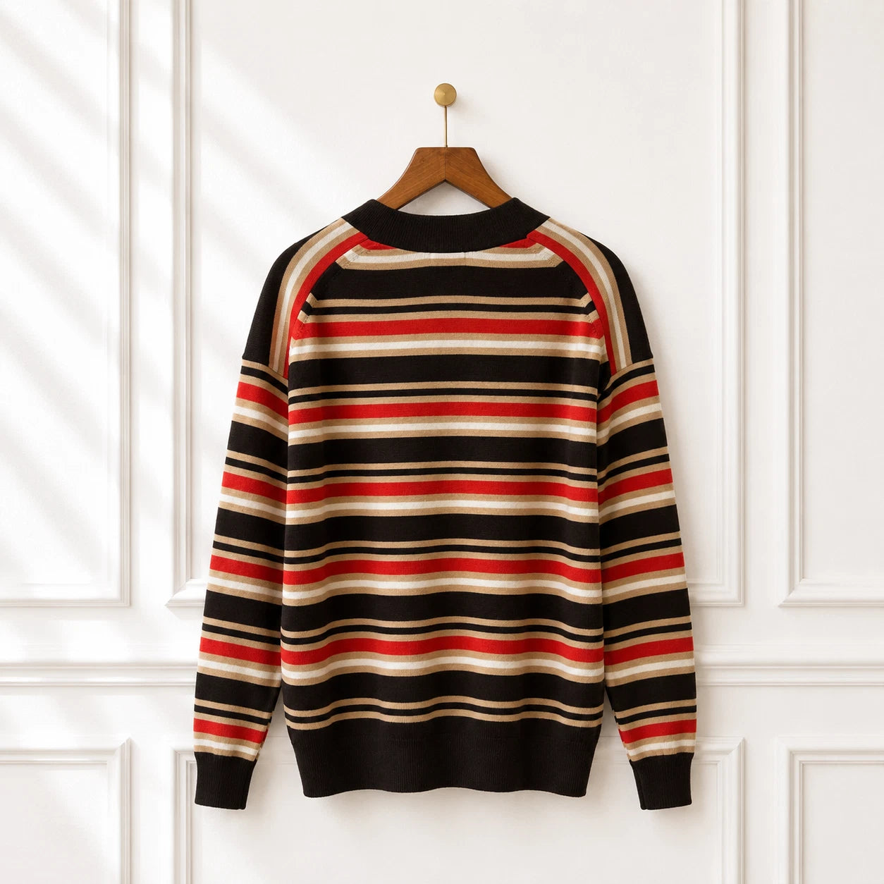 Striped Wool Blend Cardigan