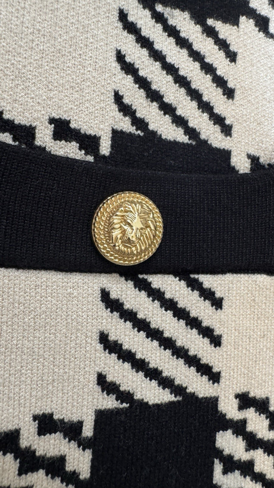 Check Knit Cardigan