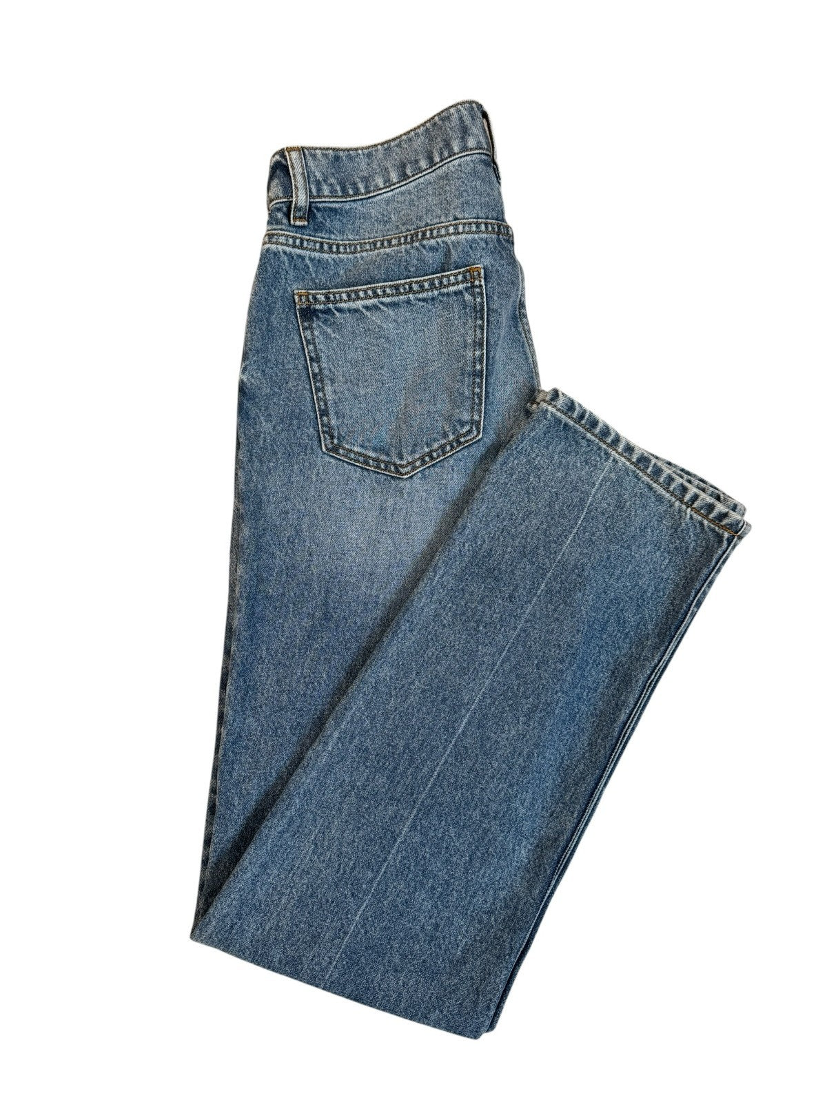 'Victoria' Mid Blue Straight Leg Jeans