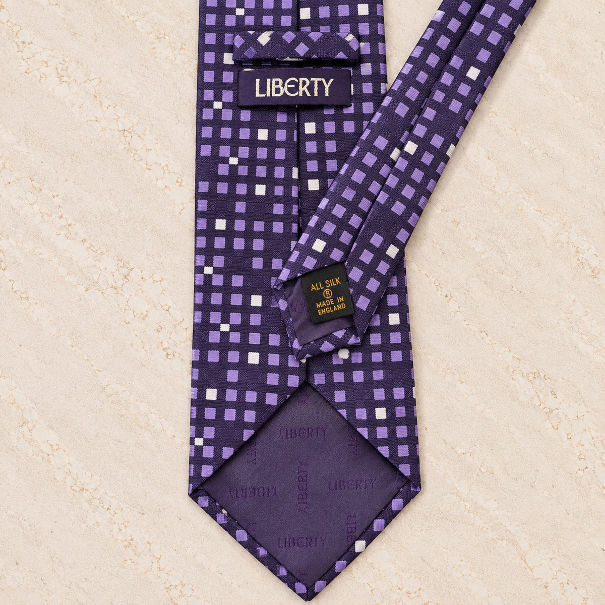 Purple Geometric Silk Tie