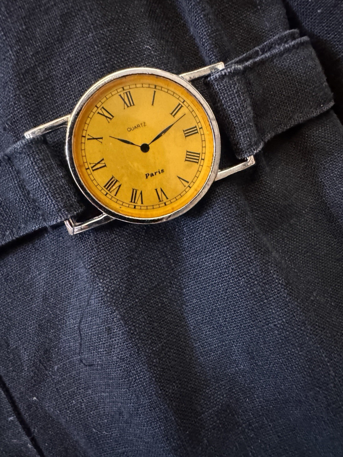 Vintage Linen Look Watch Detail Blazer