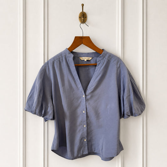 Lavender Balloon Sleeve Blouse