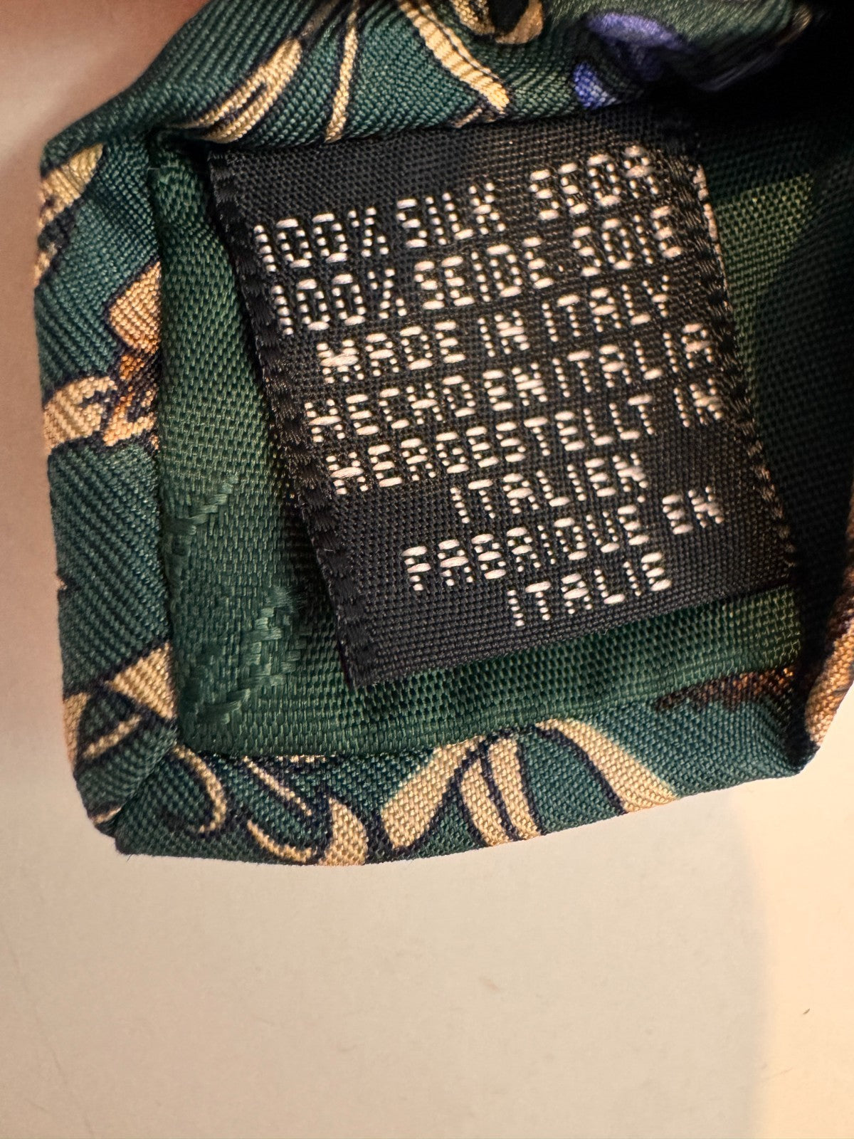 Green Duck Print Silk Tie