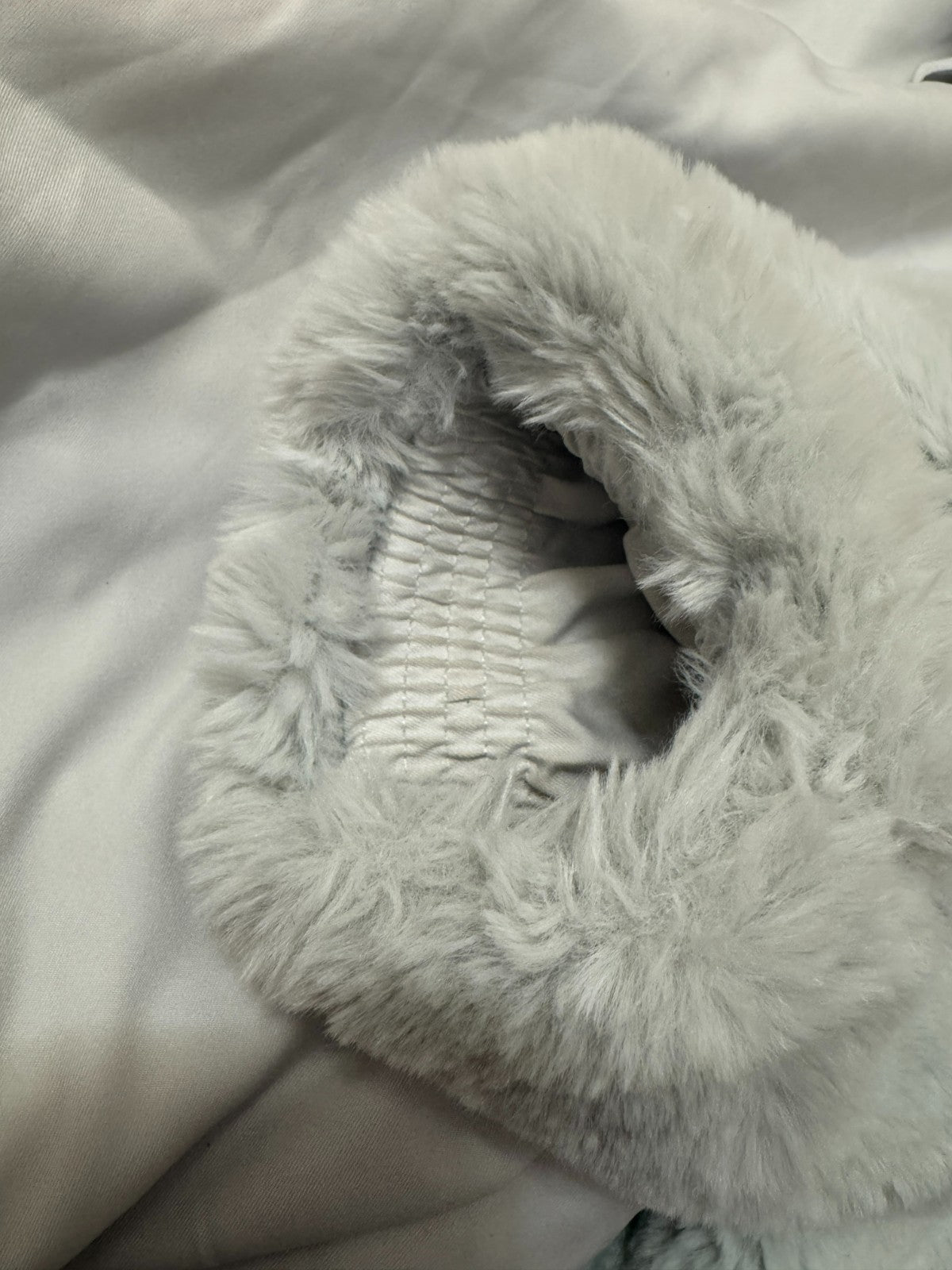 Grey Faux Fur Zip Jacket