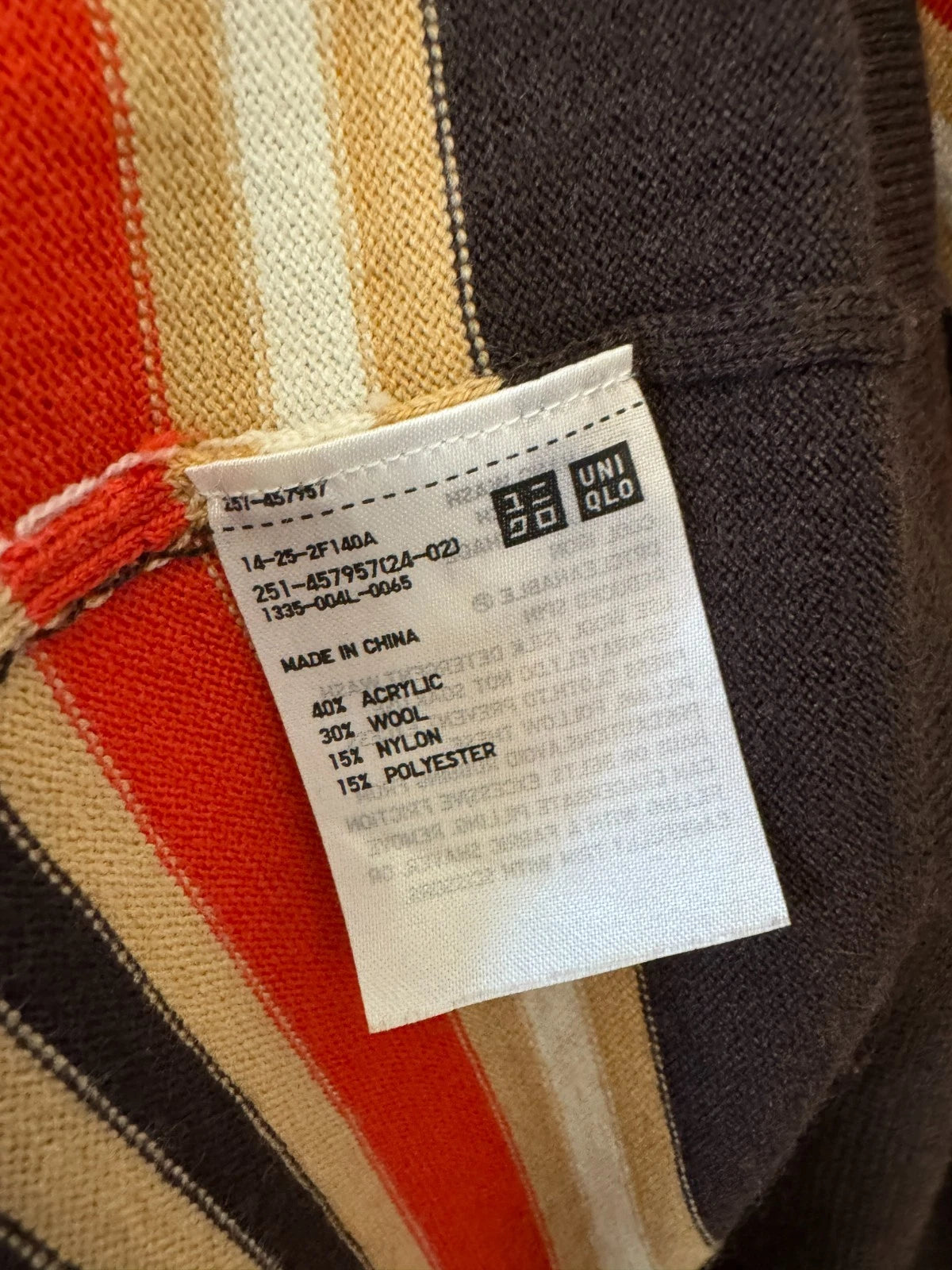 Striped Wool Blend Cardigan