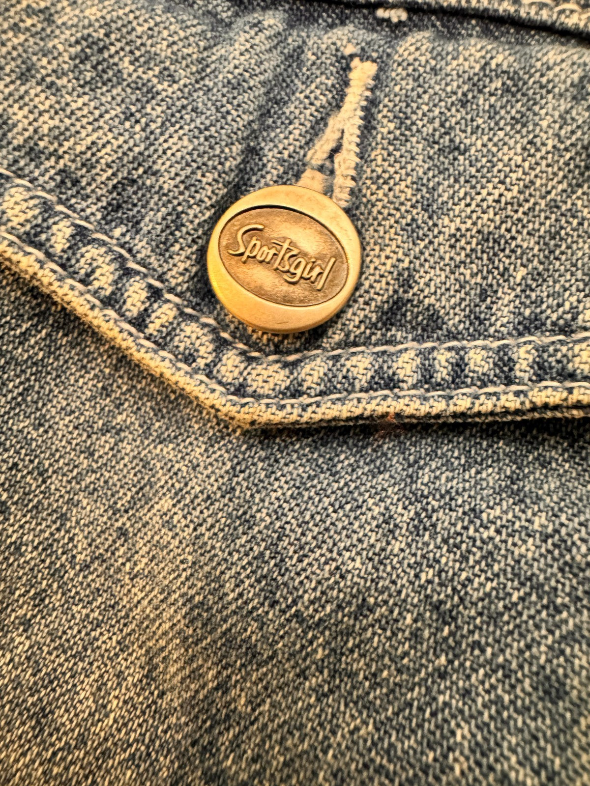 Vintage Blue Denim Button Front Vest