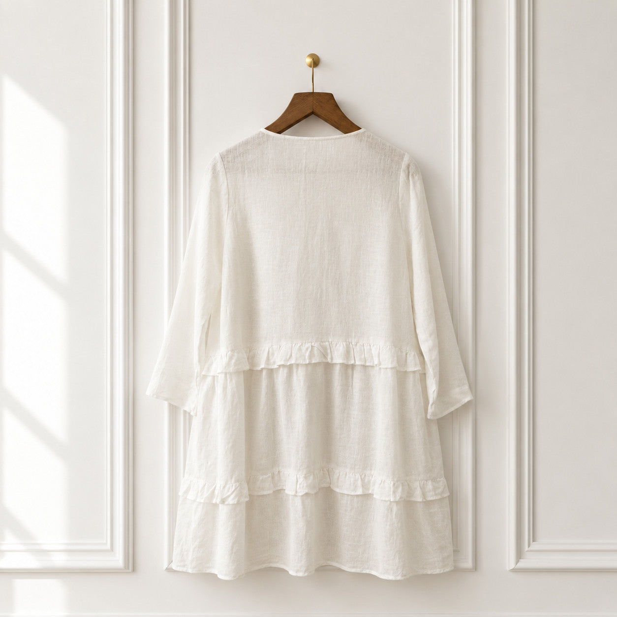 Pure Linen Tiered Dress