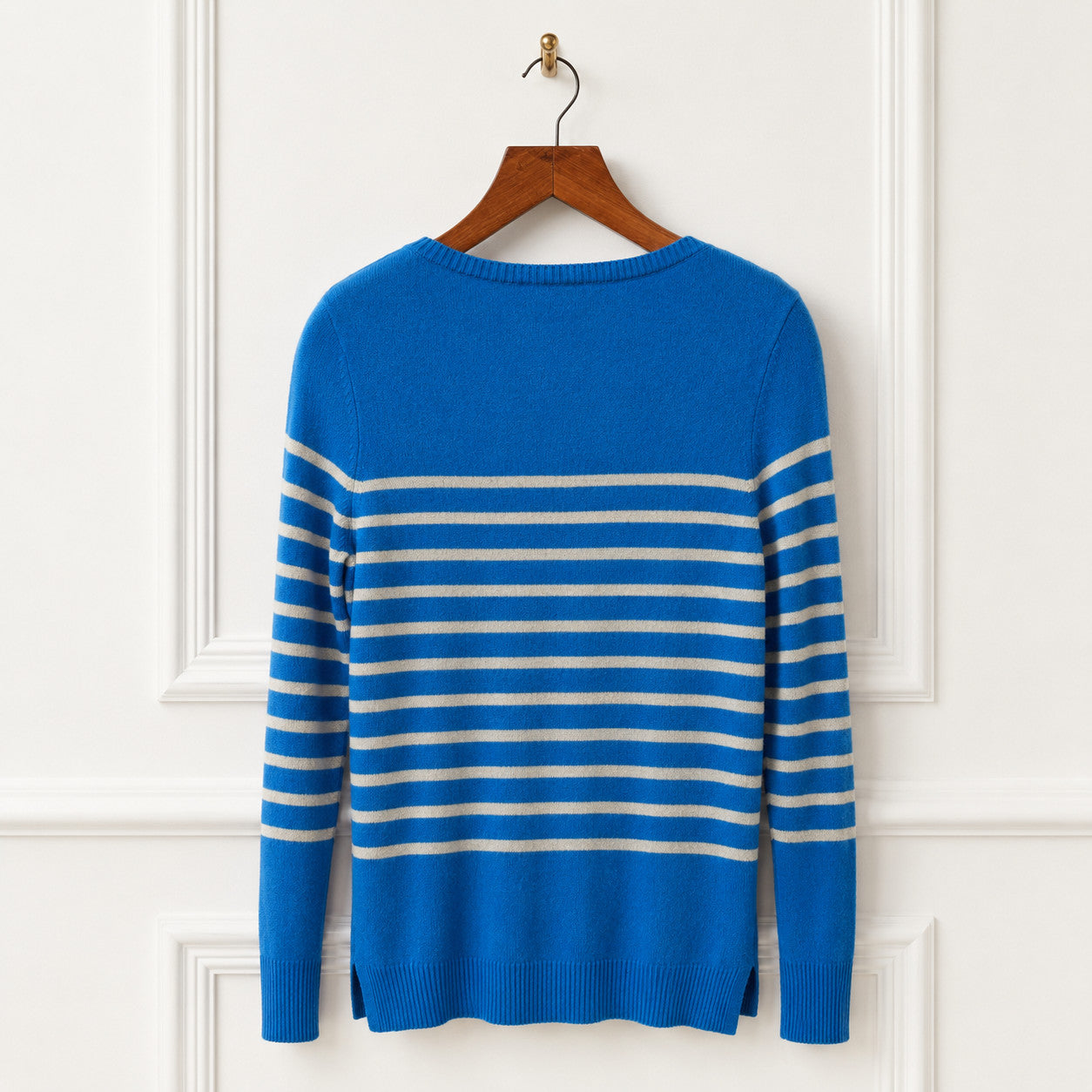 Blue Striped Pure Cashmere Jumper