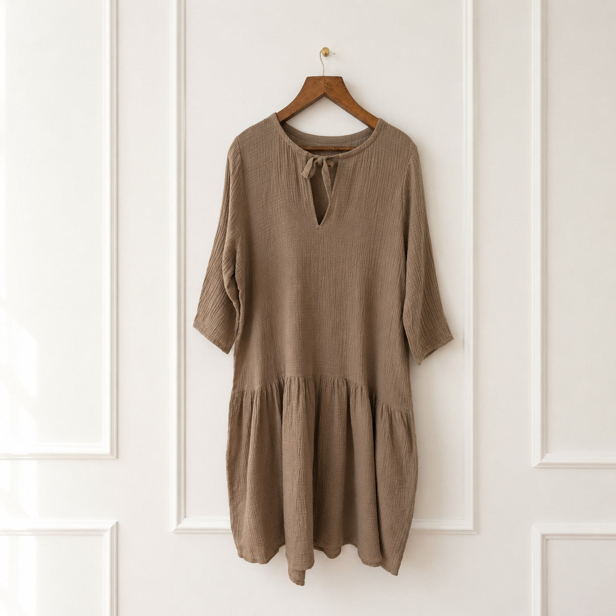 Cotton Gauze Oversized Midi Dress