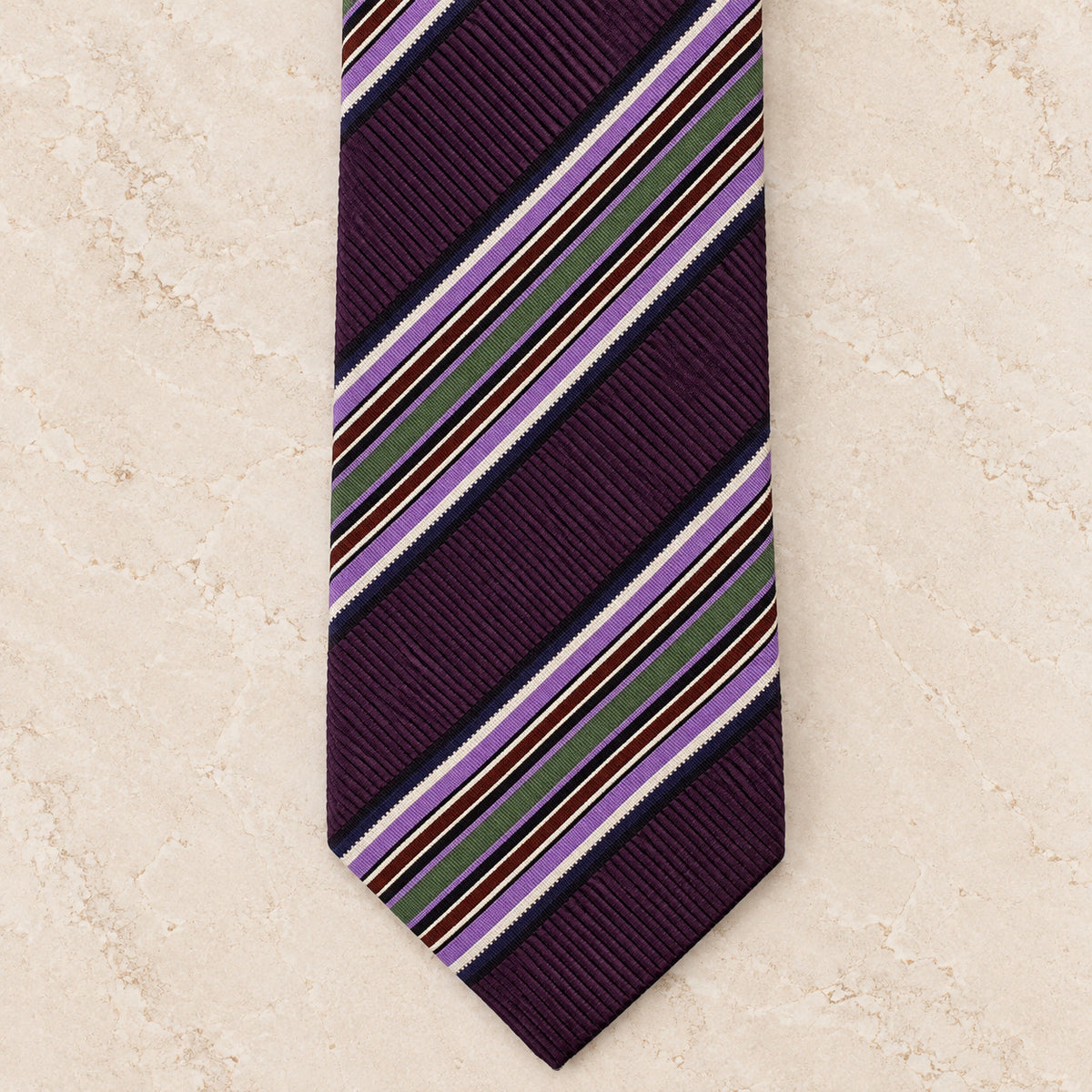 Purple Stripe Silk Tie