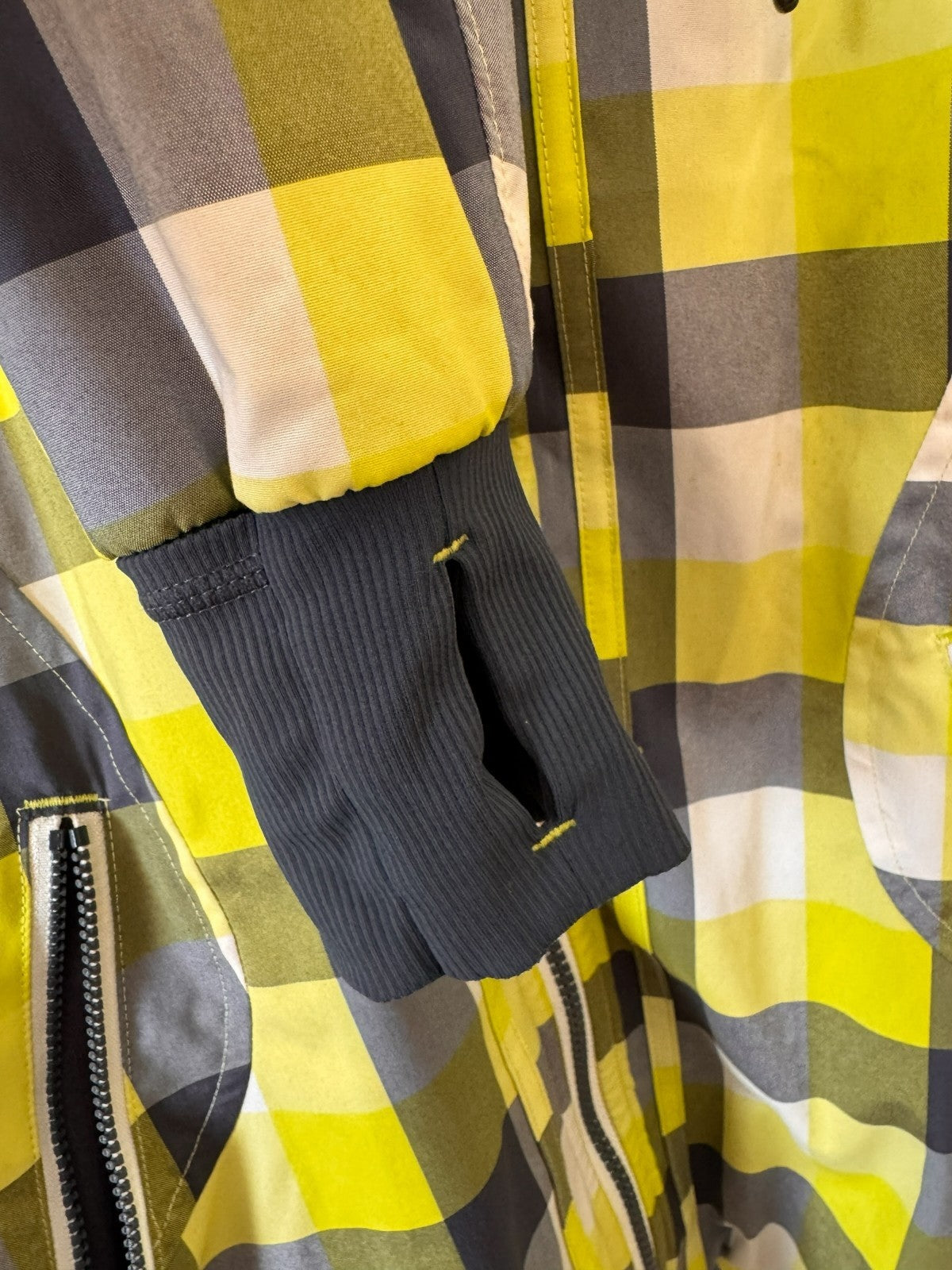 Chartreuse Plaid Hooded Jacket