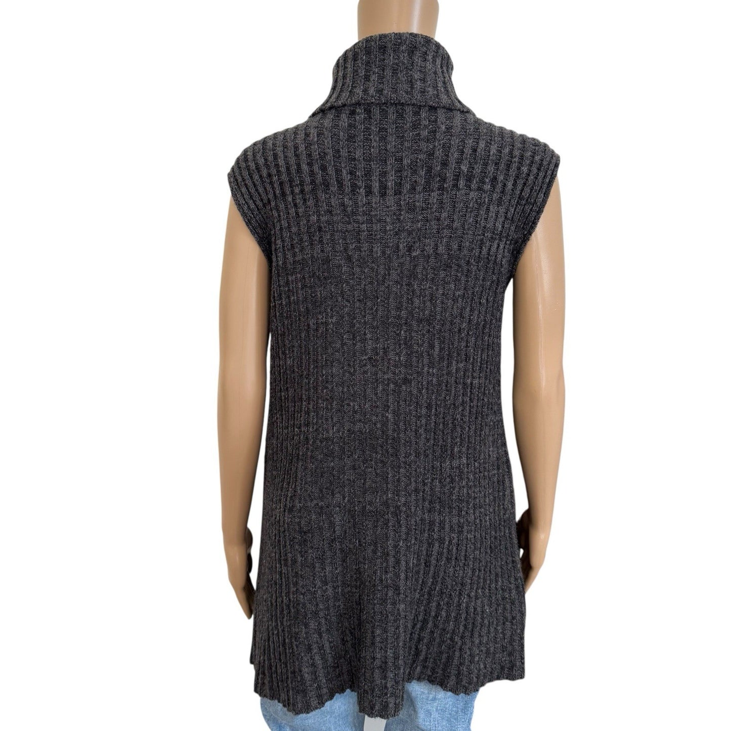Wool Cashmere Ribbed Wrap Vest