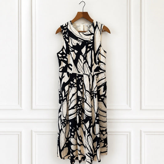 Abstract Print Midi Dress