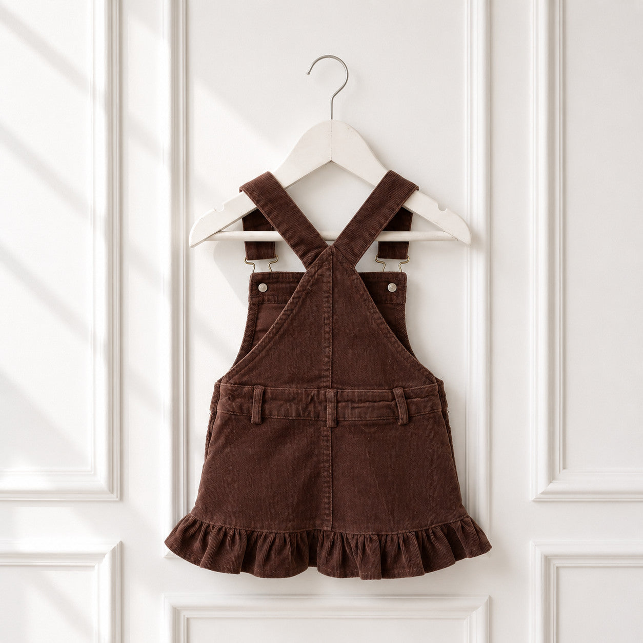 Corduroy Ruffle Pinafore Dress