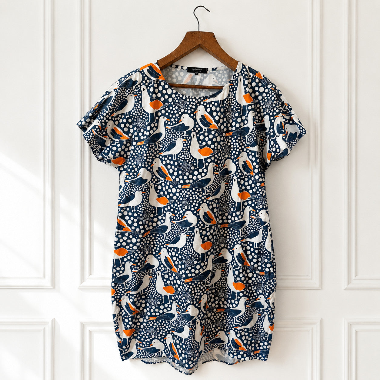 Seagull Print Shift Dress