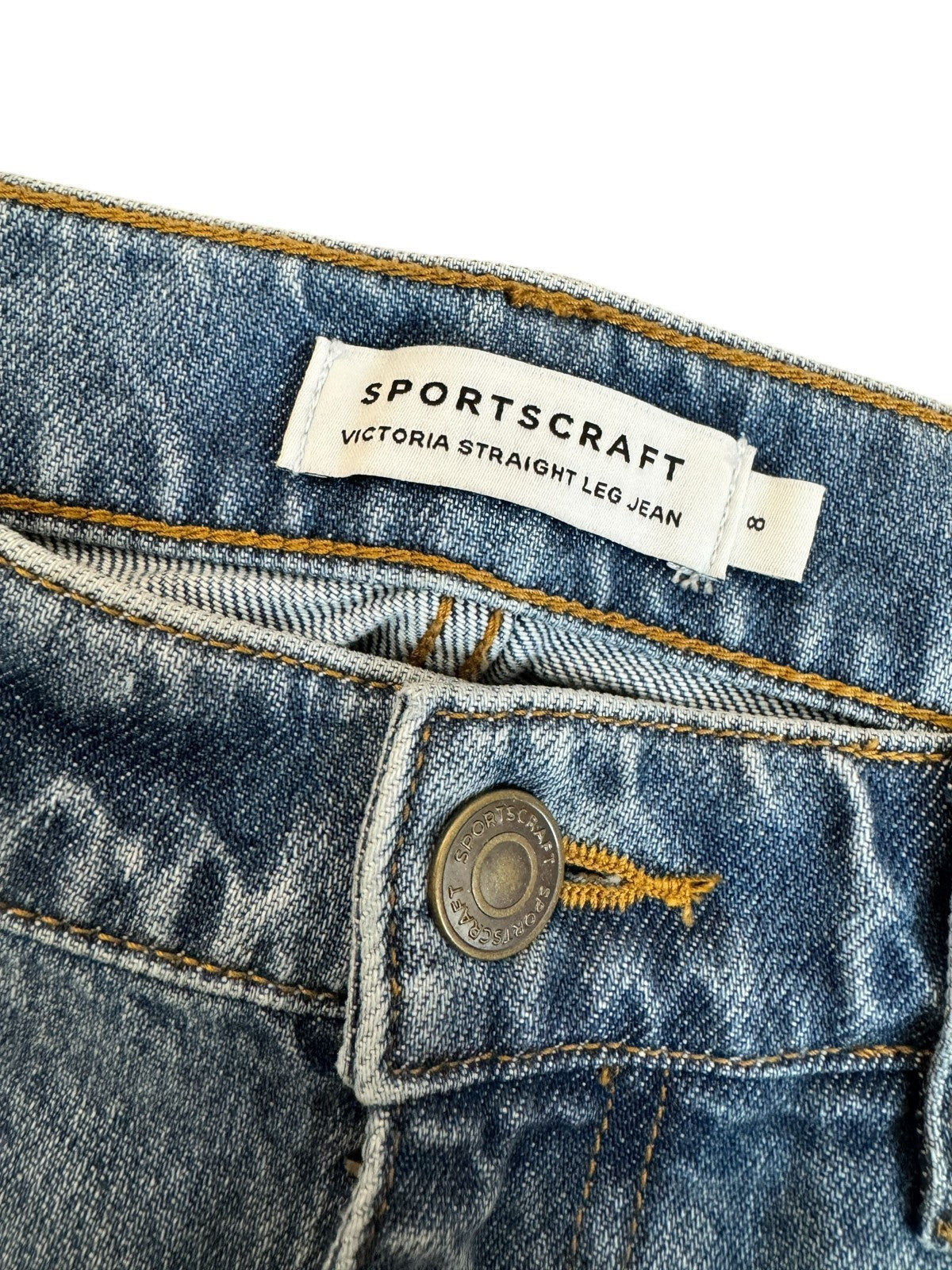 'Victoria' Mid Blue Straight Leg Jeans