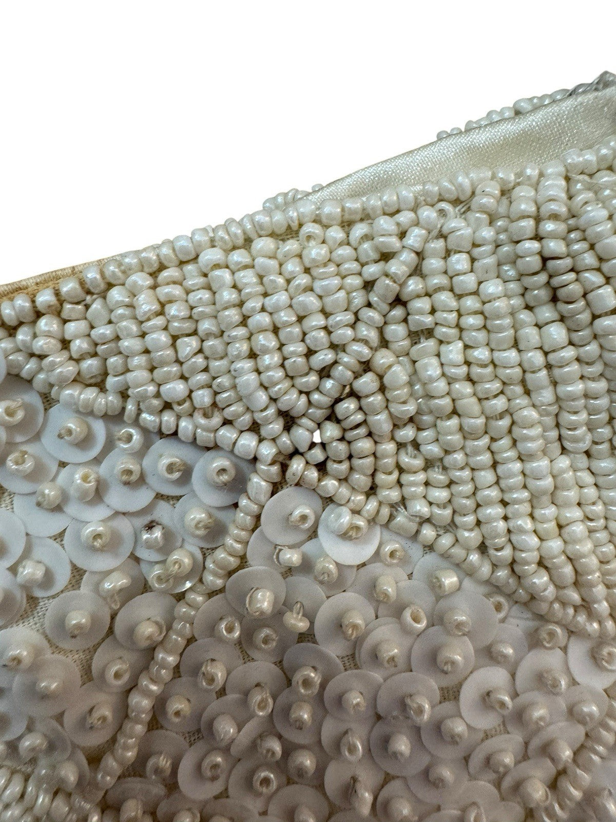 Vintage Ivory Beaded Evening Bag
