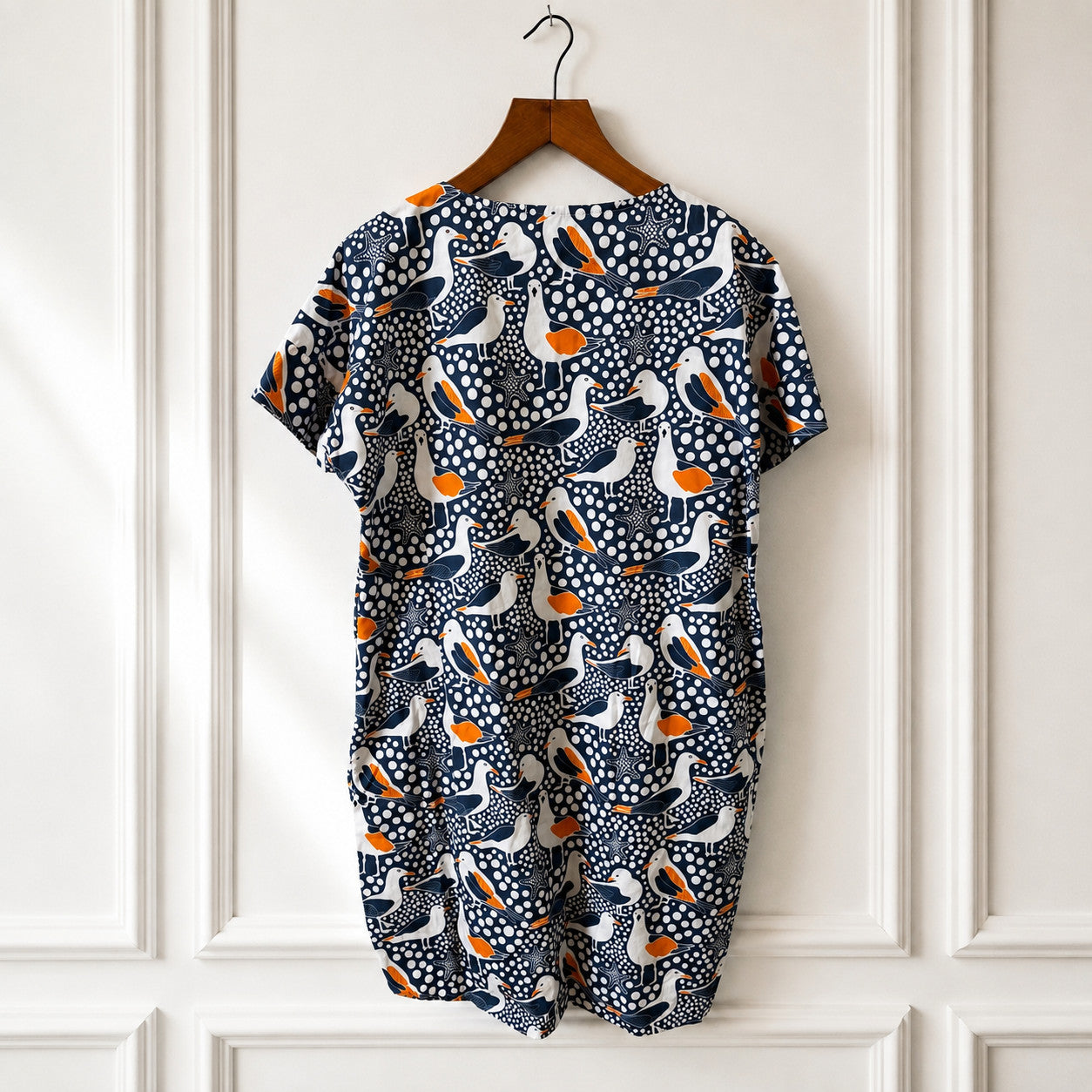 Seagull Print Shift Dress