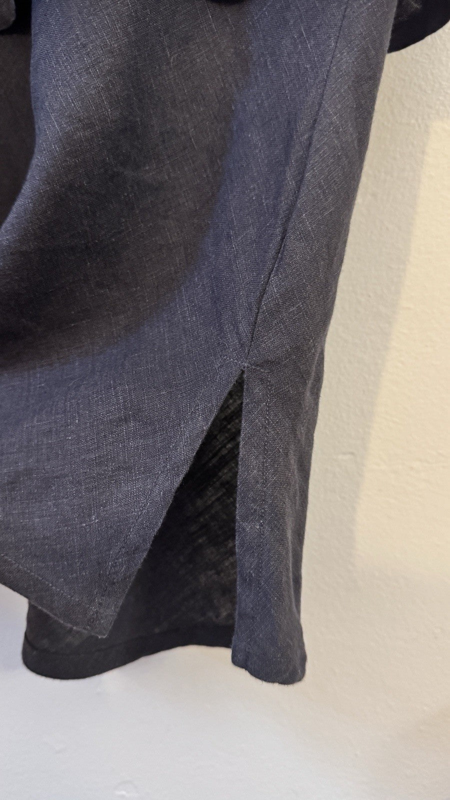 Steel Grey Linen Layered Tunic Top