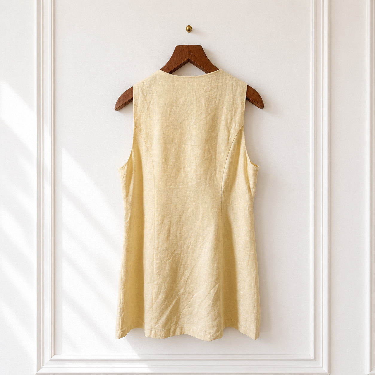 Pure Linen Button Front Shift Dress