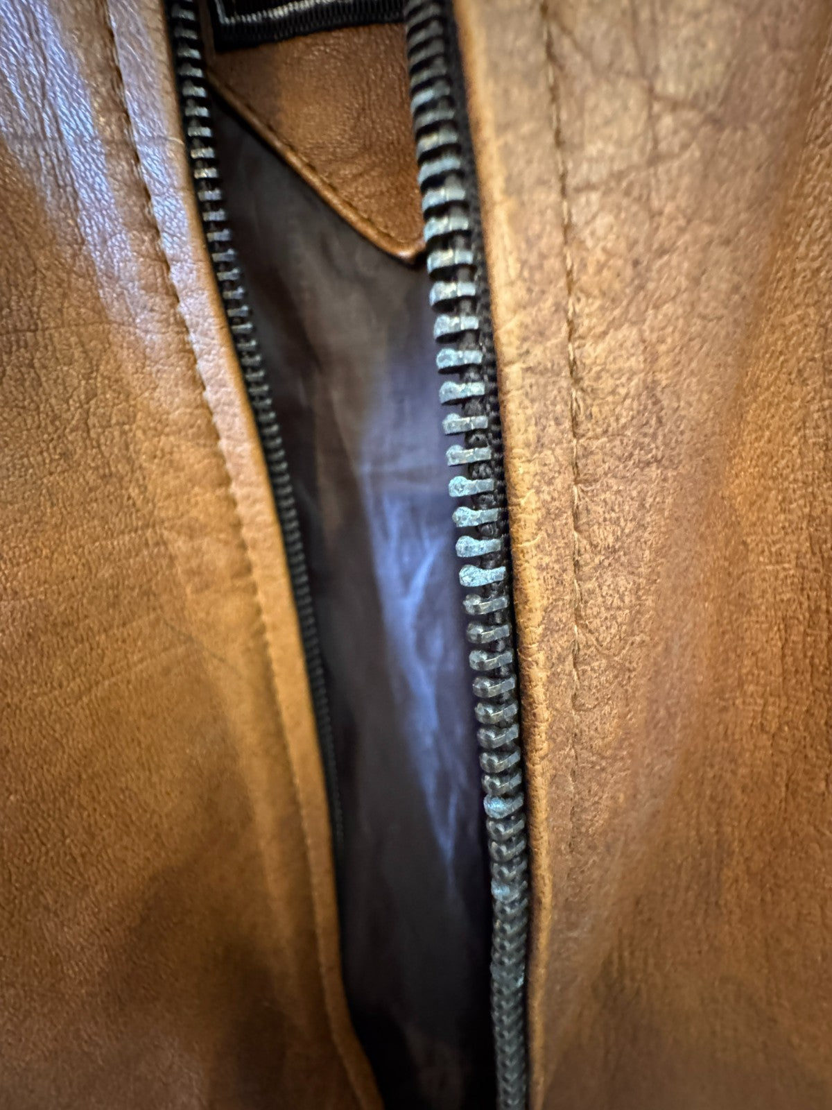 Cognac Brown Leather Cafe Racer Jacket