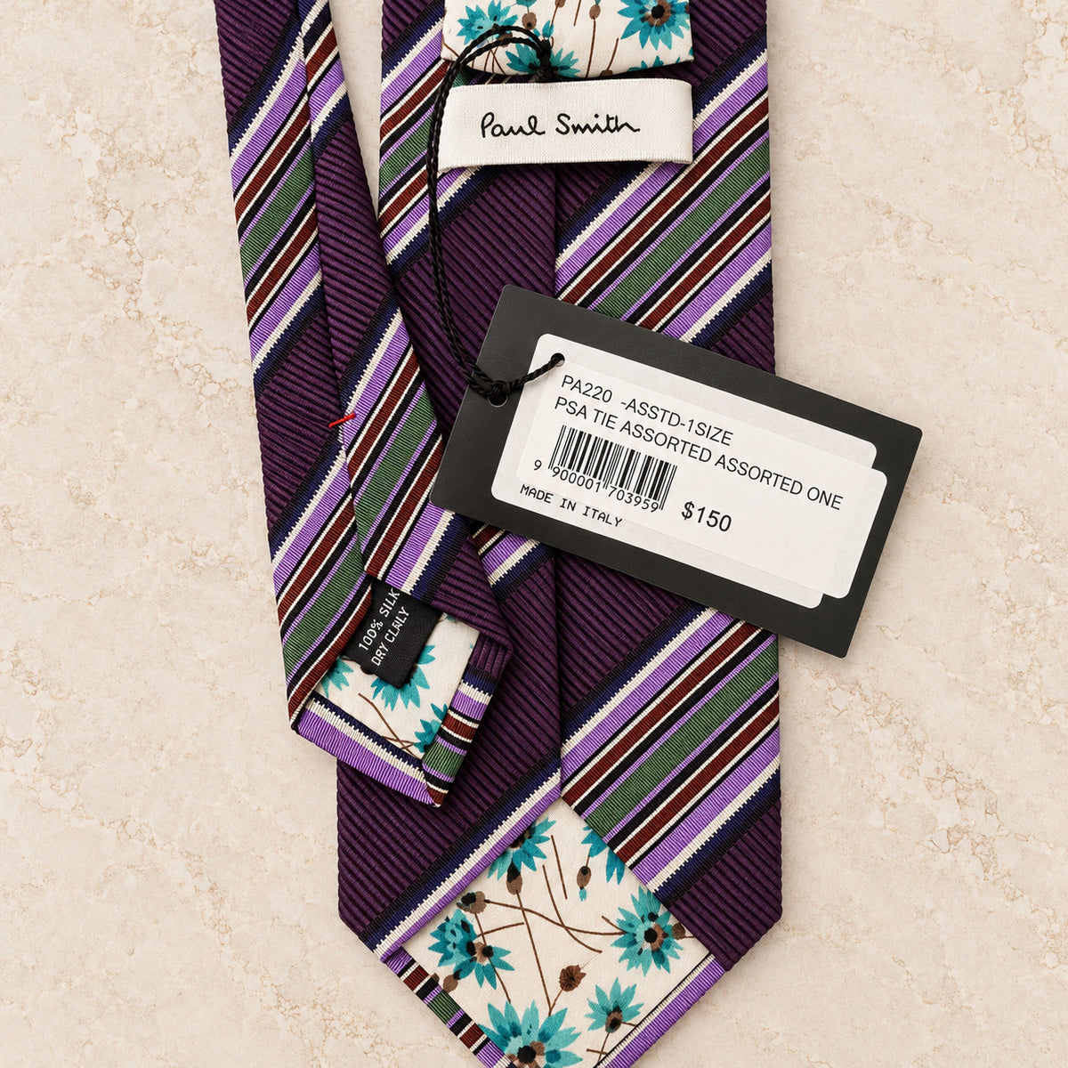 Purple Stripe Silk Tie