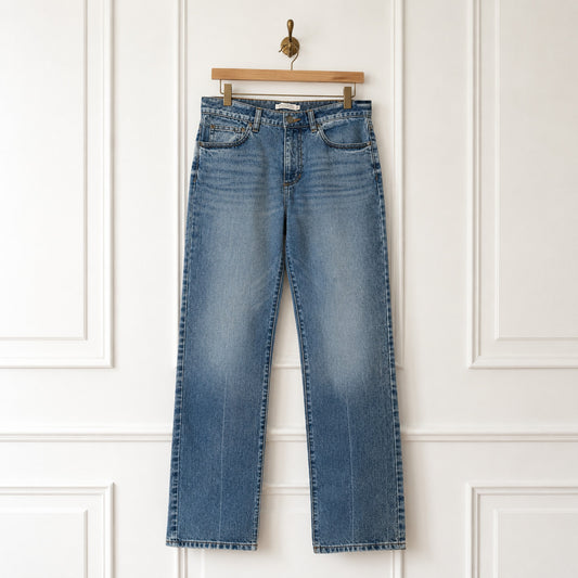'Victoria' Mid Blue Straight Leg Jeans