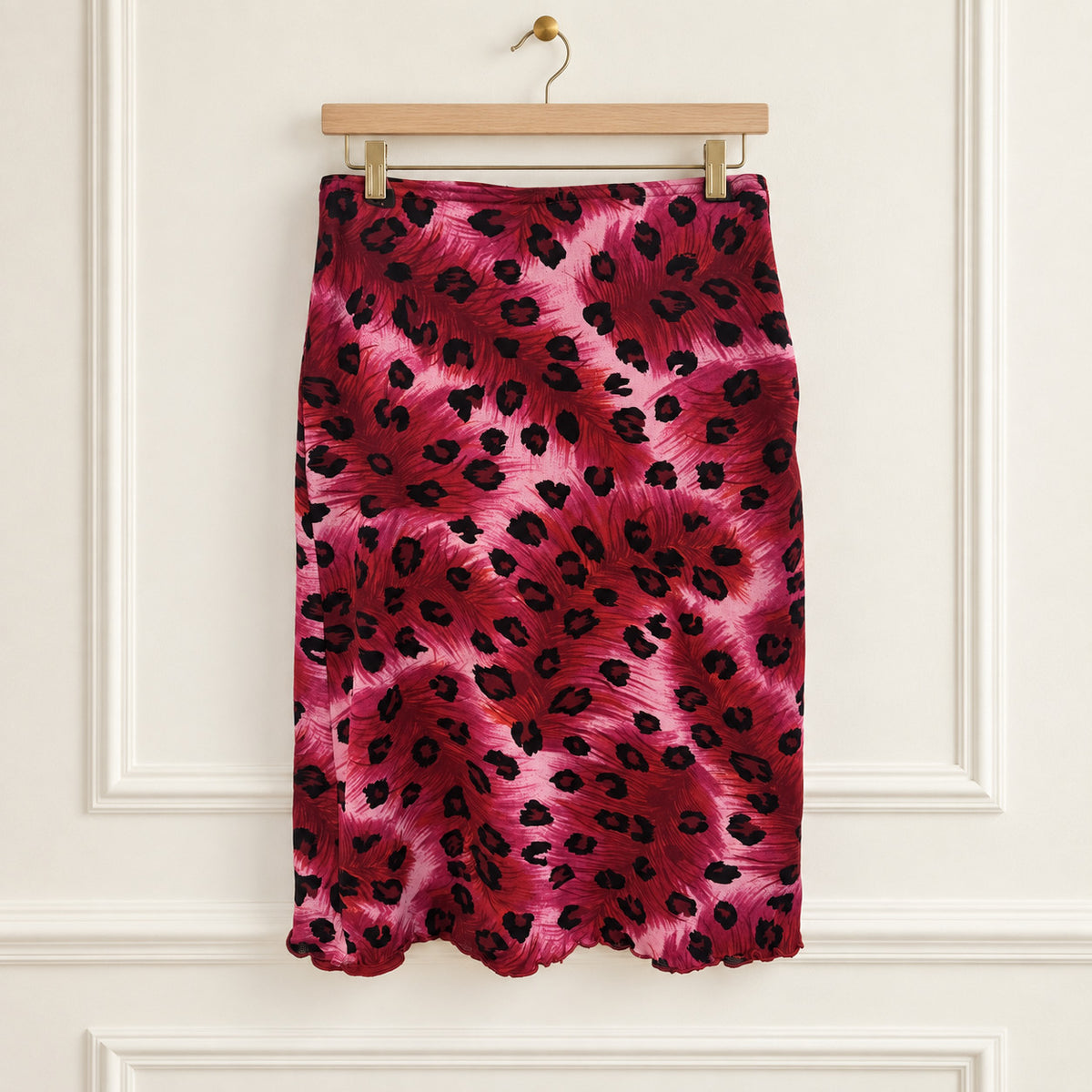 Vintage Pink Leopard Mesh Skirt