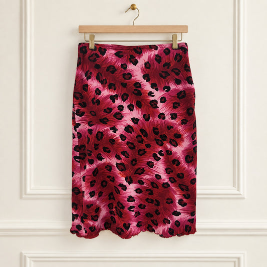 Vintage Pink Leopard Mesh Skirt