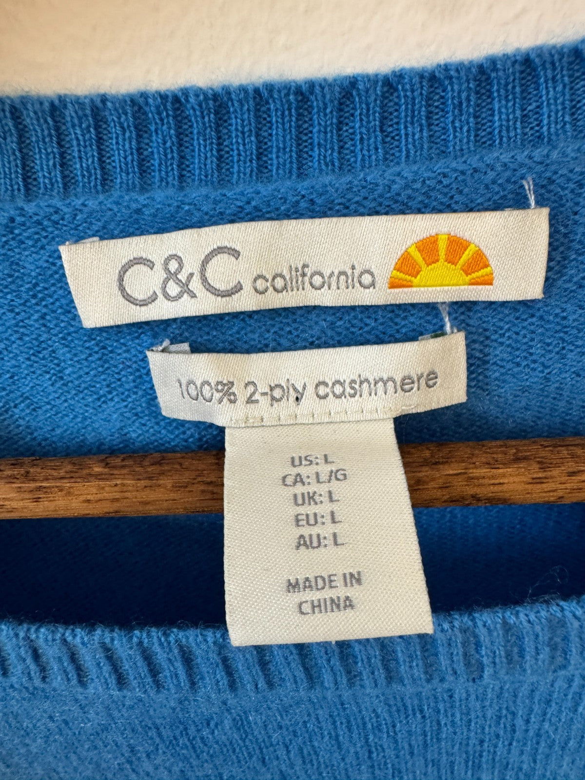 Blue Striped Pure Cashmere Jumper