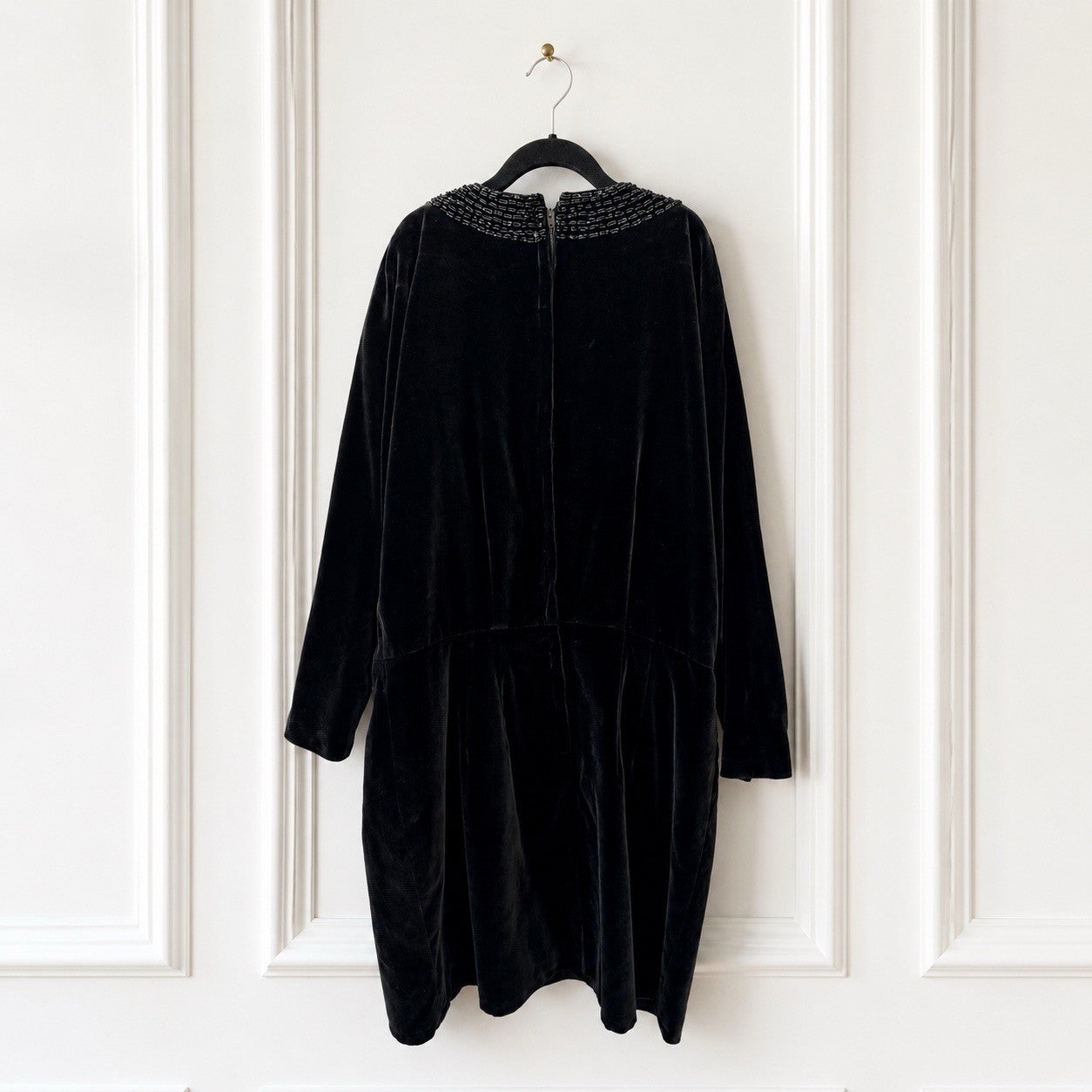 Vintage 1960s Black Velvet Cocktail Dress