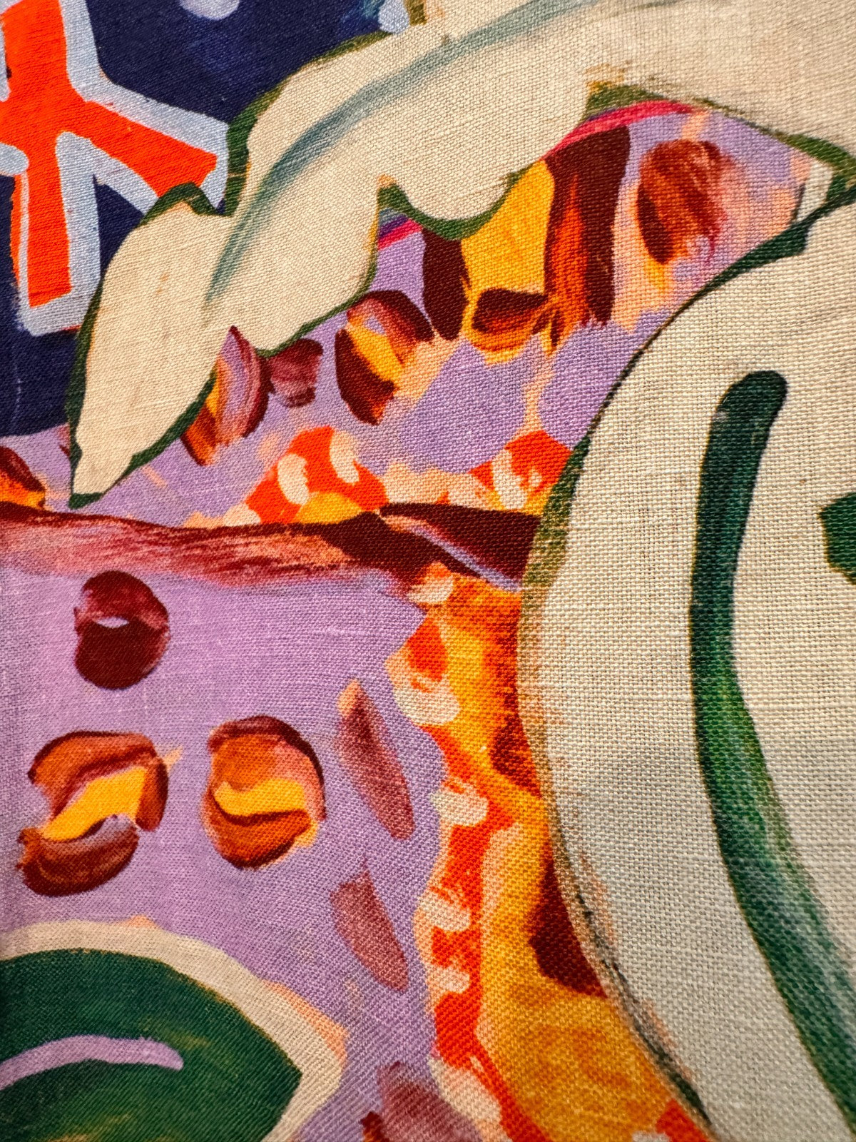 Silk Linen Abstract Print Shift Dress