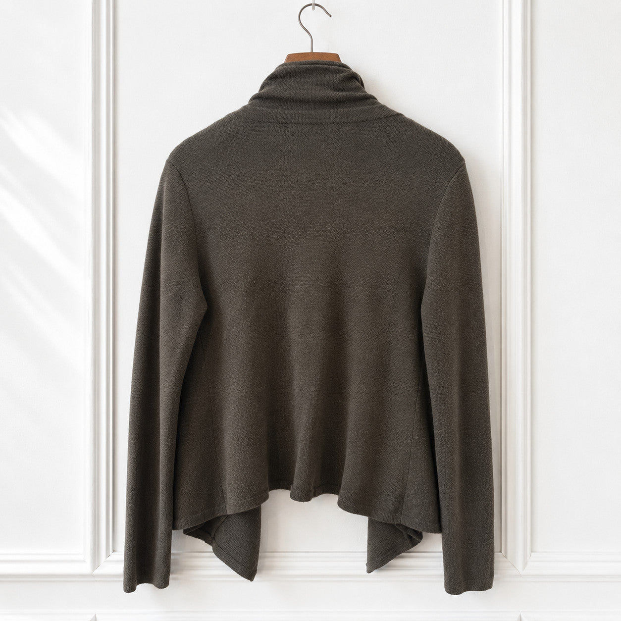 Wool Blend Draped Cardigan