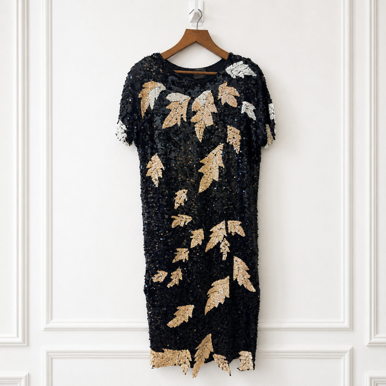 Vintage Hand Embellished Sequin Evening Dress