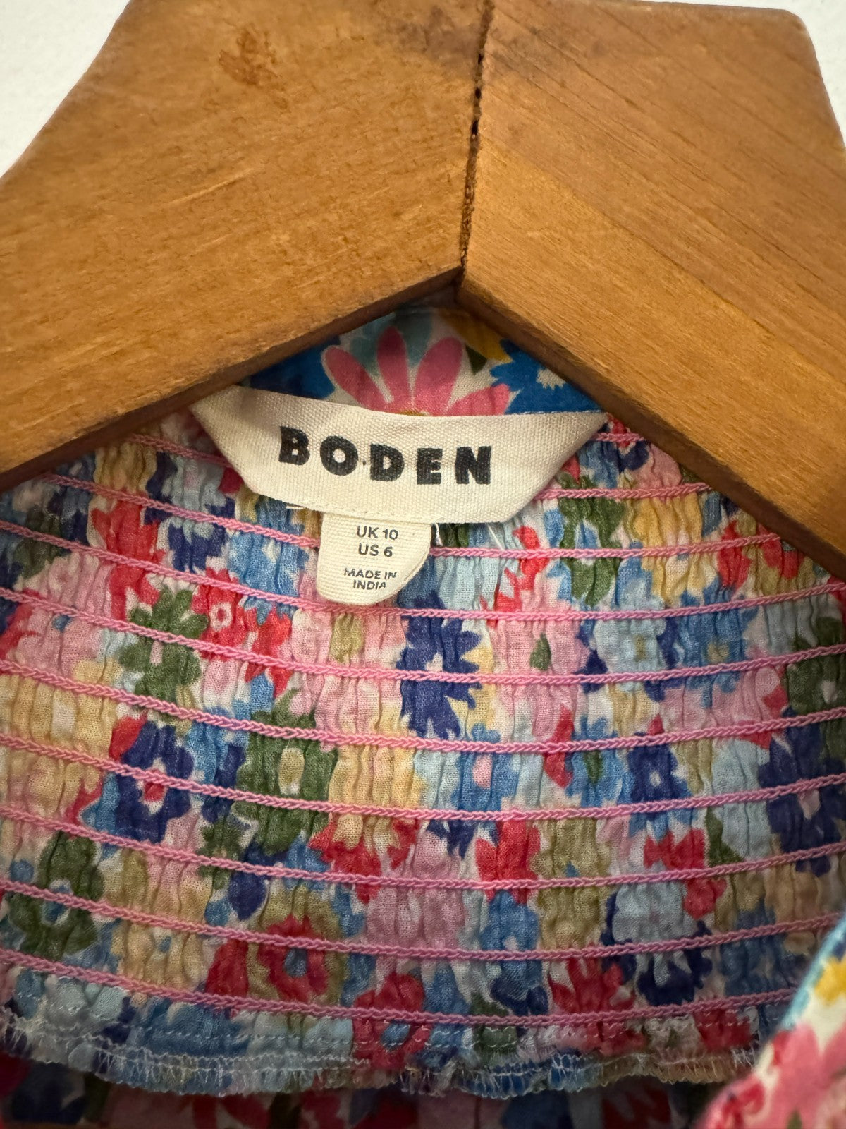 Floral Cotton Smocked Blouse