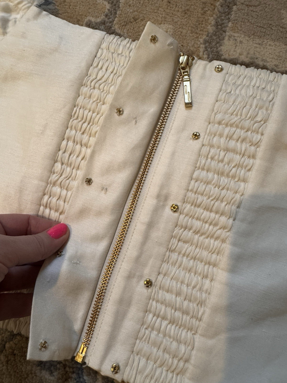 Ivory Linen Blend Puff Sleeve Crop Top