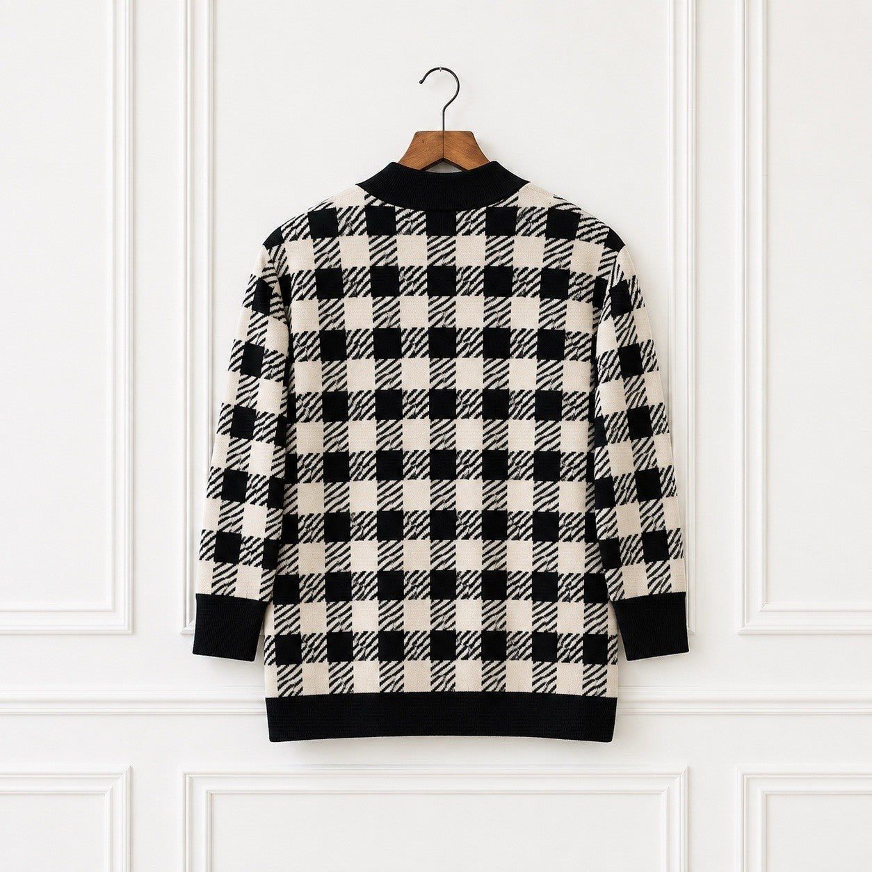 Check Knit Cardigan