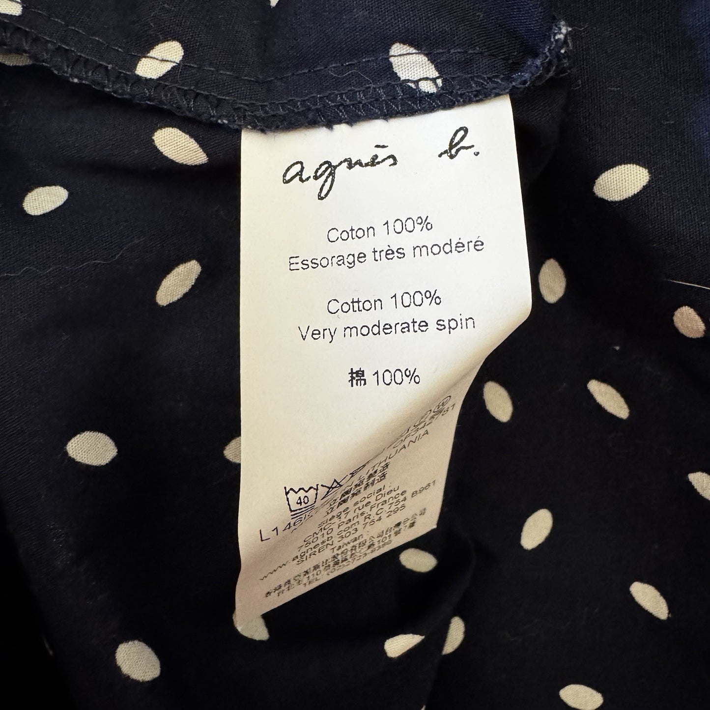 Cotton Elongated Dot Shirt