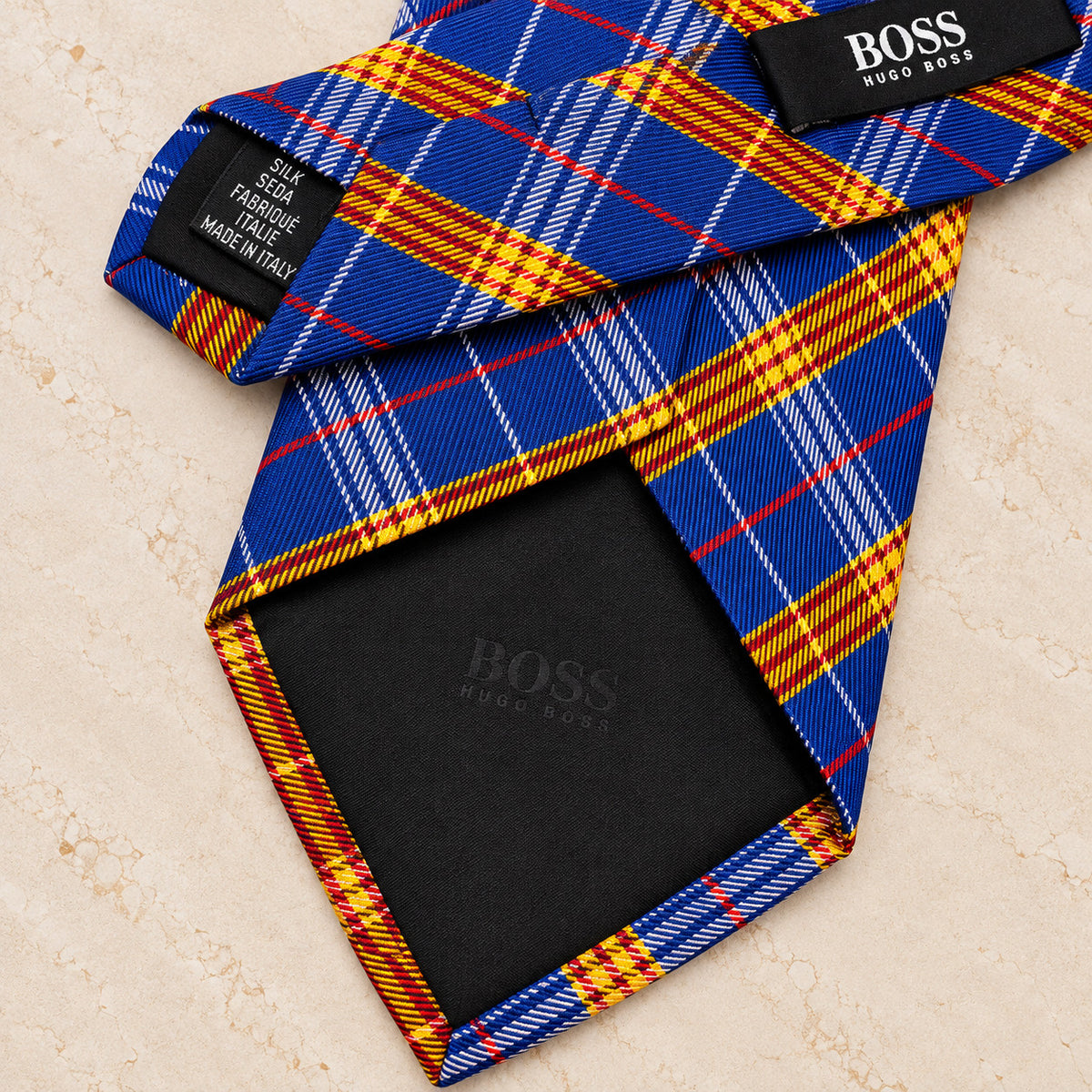 Blue Plaid Silk Tie