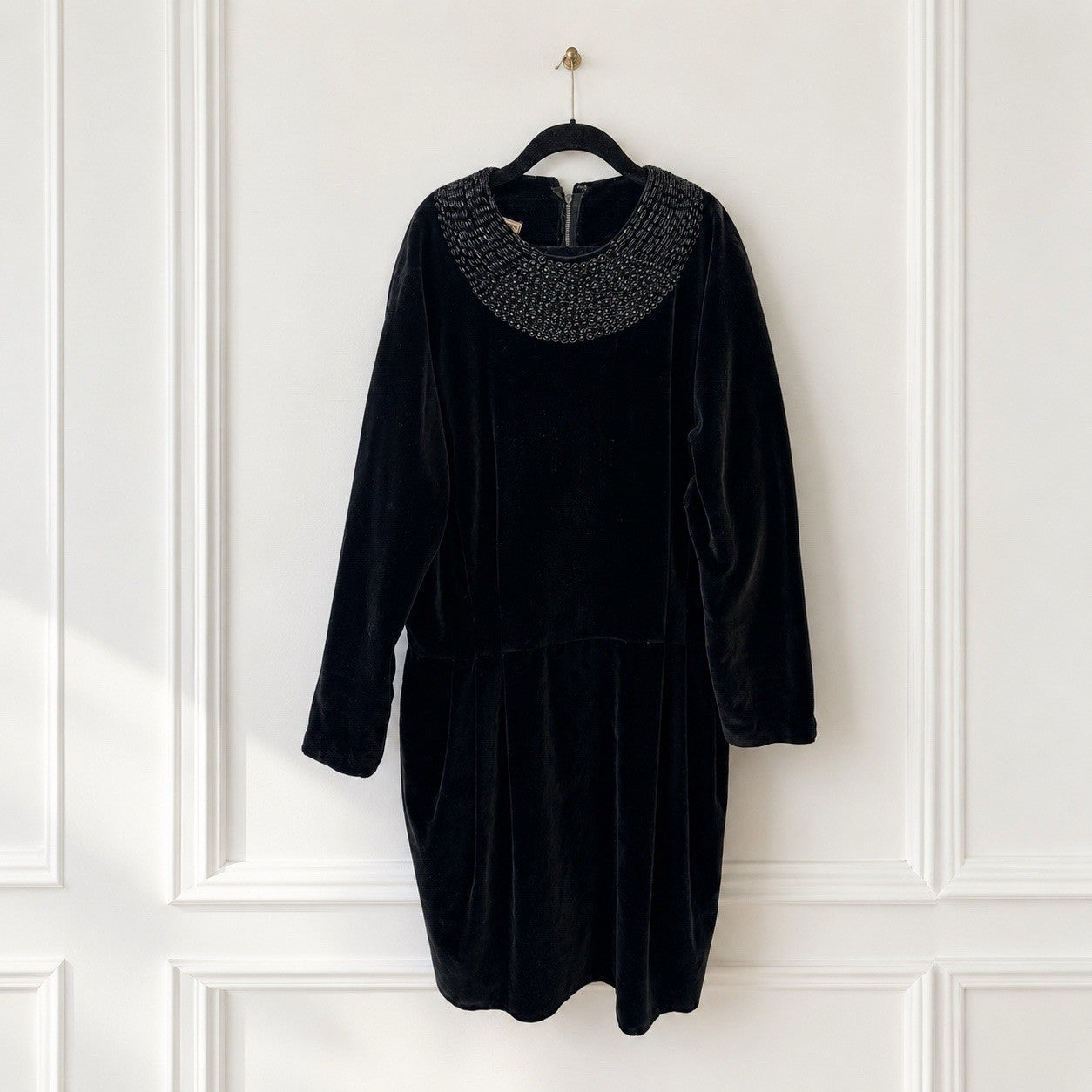 Vintage 1960s Black Velvet Cocktail Dress