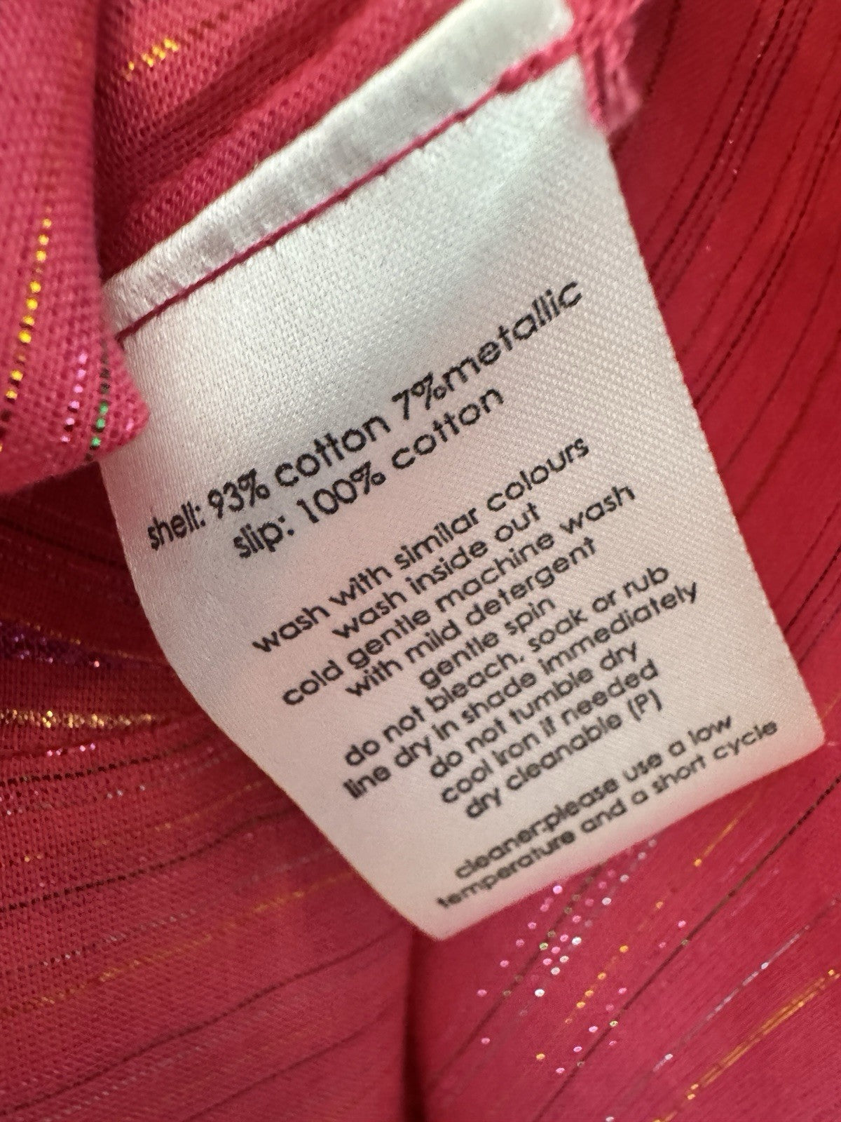 Pink Metallic Stripe Mini Dress